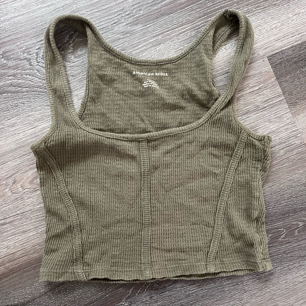 Green American Eagle Crop Top